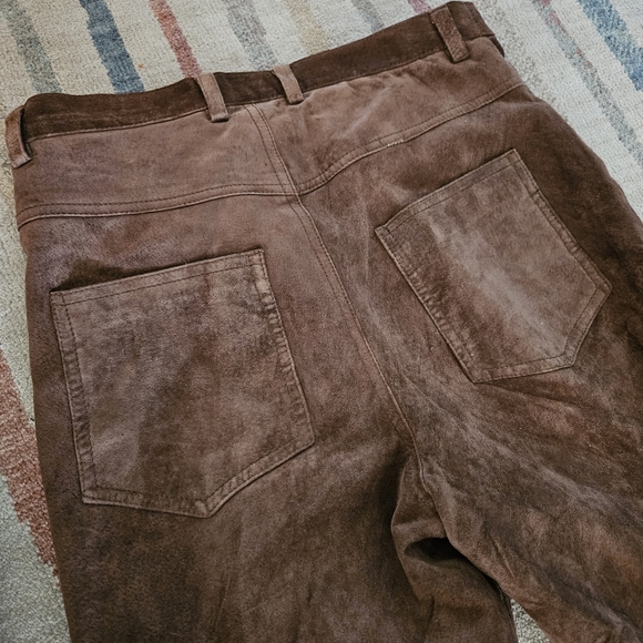 Suede, leather women's slacks/pants dark brown size 7, xoxo brand - Picture 3 of 5